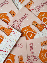 Load image into Gallery viewer, Merry Christmas Gingerbread Kennel and Soft Coated Wheaten Terrier Christmas Card