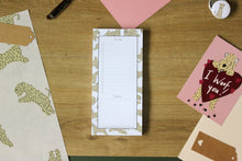 Load image into Gallery viewer, Harriet Billingham illustration To Do List notepad. Showing the Soft Coated wheaten Terrier dog in lots of fun poses. The top section is lined with tick boxes on the left. The bottom of the notepad there is a blank box for any urgent notes.