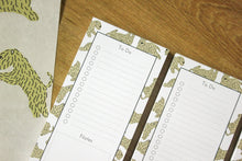 Load image into Gallery viewer, Close up of the Harriet Billingham Illustration DL Notepad showing the top half of the notepad