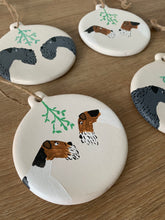 Load image into Gallery viewer, Wire Fox Terrier Mistletoe Christmas Decoration