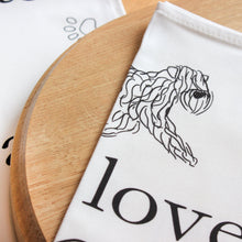 Load image into Gallery viewer, close up of dog on tea towel