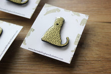 Load image into Gallery viewer, soft coated wheaten terrier enamel pin badge 2024 by Harriet Billingham illustrations