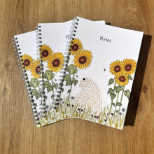 Load image into Gallery viewer, soft coated wheaten terriers amongst the sunflowers notebook