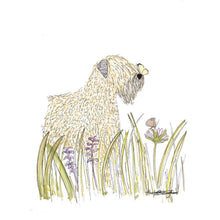 Load image into Gallery viewer, Soft Coated Wheaten Terrier Butterfly Print close up