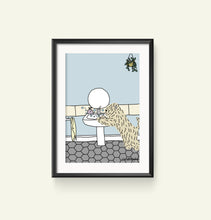 Load image into Gallery viewer, Soft Coated Wheaten Terrier Wash Your Paws Print with frame