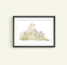 Load image into Gallery viewer, Soft Coated Wheaten Terrier Wild Flowers Print with frame