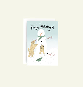 Soft Coated Wheaten Terrier Christmas Card Happy Holidays