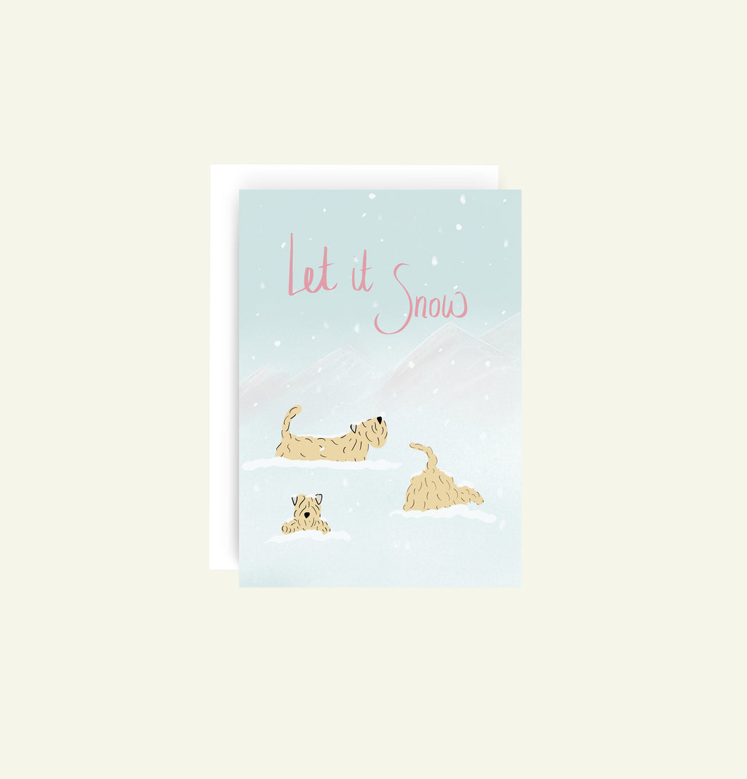 Soft Coated Wheaten Terrier Christmas Card Let It Snow