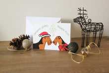 Load image into Gallery viewer, Airedale Christmas card with envelope behind
