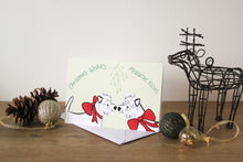 Load image into Gallery viewer, west highland white terrier festive Christmas card
