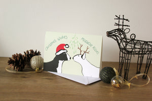 Bull Terrier Christmas card 