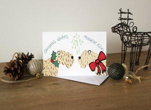 soft coated wheaten Terrier Christmas card drawn by Harriet Billingham illustration