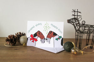 wire fox Terrier Christmas card drawn by Harriet Billingham illustration