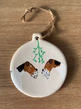 Load image into Gallery viewer, Wire Fox Terrier Christmas decoration
