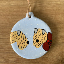 Load image into Gallery viewer, Soft Coated Wheaten Terrier Christmas Decoration in the snow
