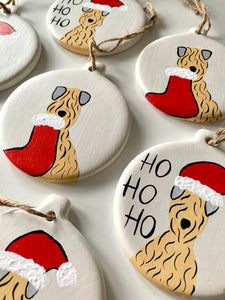 Soft Coated Wheaten Terrier Ho Ho Ho Christmas Decoration