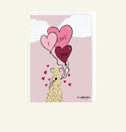 I love you Soft Coated Wheaten Terrier  card drawn by Harriet Billingham illustration