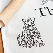 Load image into Gallery viewer, close up of tea towel and a wheaten

