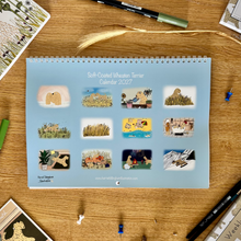 Load image into Gallery viewer, Back cover of the 2027 soft coated wheaten terrier calendar designed and drawn by Harriet Billingham illustration.

