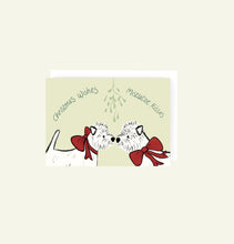 Load image into Gallery viewer, west highland Terrier Christmas wishes and mistletoe kisses card
