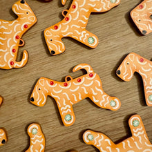 Load image into Gallery viewer, Wheaten Christmas gingerbread decoration with gum drop sweets
