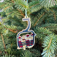 Load image into Gallery viewer, Decorative ski lift ornament on a Christmas tree
