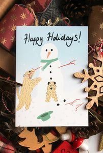 Soft Coated Wheaten Terrier Christmas Card Happy Holidays