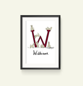 Wheaten Letter Customised Print