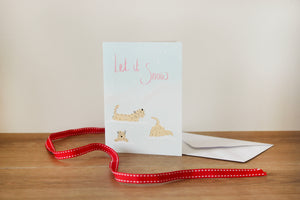 Soft Coated Wheaten Terrier Christmas Card Let It Snow 