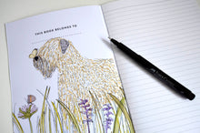 Load image into Gallery viewer, Soft Coated Wheaten Terrier With Butterlfy Notebook inside cover
