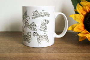 Soft Coated Wheaten Terrier Patterned Mug handle to far right