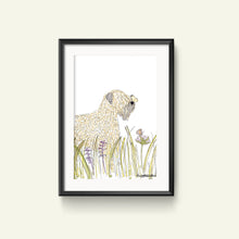 Load image into Gallery viewer, Soft Coated Wheaten Terrier Butterfly Print in frame
