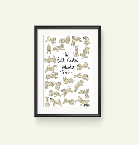 The Soft Coated Wheaten Terrier pattern...Print with frame