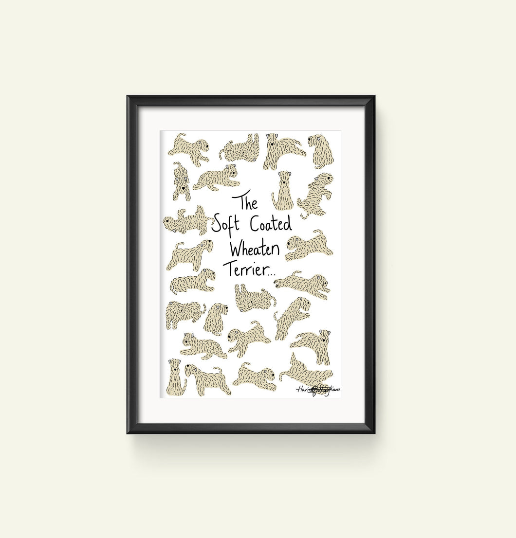 The Soft Coated Wheaten Terrier pattern...Print with frame