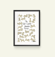 The Soft Coated Wheaten Terrier pattern...Print with frame
