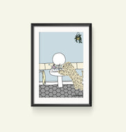 Soft Coated Wheaten Terrier Wash Your Paws Print with frame