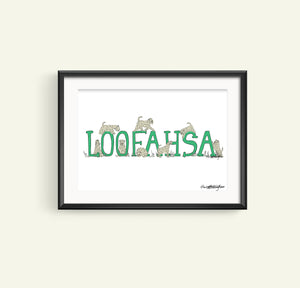 Wheaten Name/Kennel Customised Print