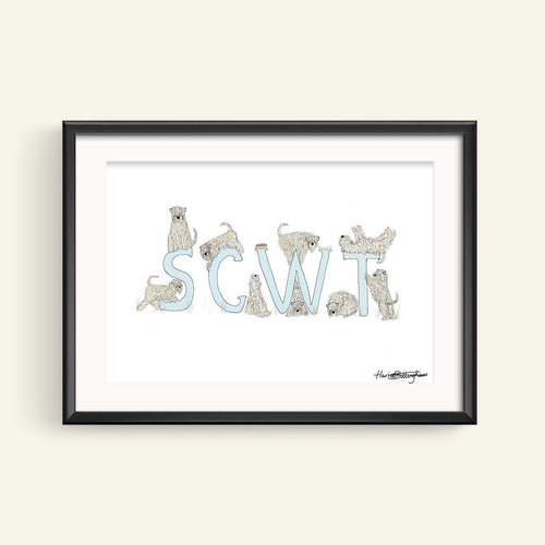 Soft Coated Wheaten Terrier SCWT print with frame